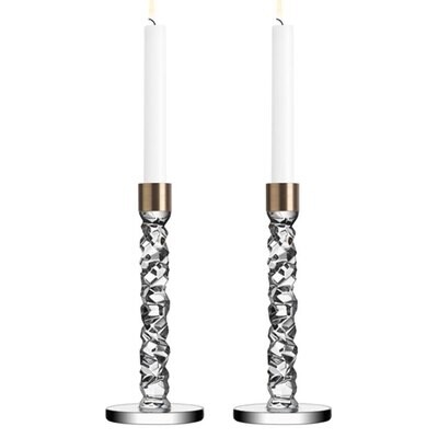 Orrefors Carat Candlestick Pair Brass, MPN: 6590166, 7321646015696