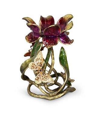 Jay Strongwater Meredith Flora Floral 9 Inch Pillar Candle Holder, MPN: SDH2371-456,