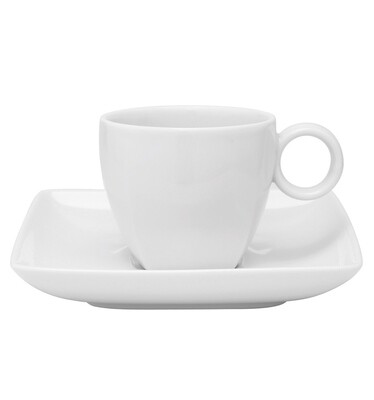 Vista Alegre Carre White Coffee Cup &amp; Saucer, MPN: 21090485, 5601266730905