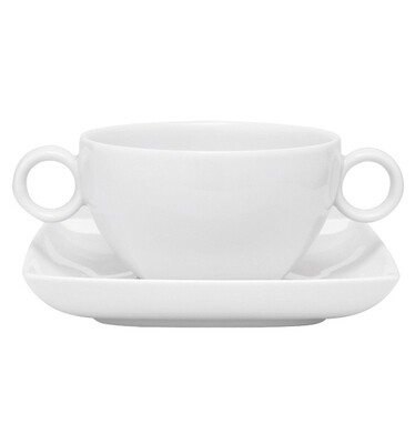 Vista Alegre Carre White Consomme Cup &amp; Saucer, MPN: 21094112, 5601266797601
