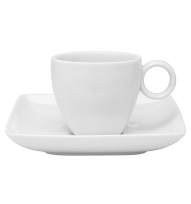 Vista Alegre Carre White Large Coffee Cup &amp; Saucer, MPN: 21094089, 5601266797359