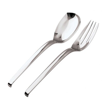 Sambonet living small serving spoon &amp; serving fork 2 pieces giftboxed - 18/10 stainless steel, MPN:…