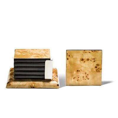 LADORADA Burl Veneer Coaster Set CO-BU-CO-0606, MPN: CO-BU-CO-0606,