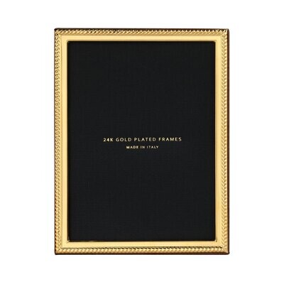 Cunill America Rope Narrow 8 x 10 Inch Picture Frame - 24k Gold Plated 0.5 Microns, MPN: 87379G
