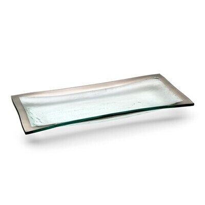Annieglass Platinum Roman Antique Olive Tray 11 x 5 Inch, MPN: P143, UPC: