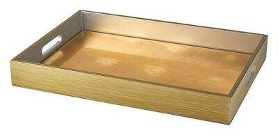 Tizo Gold Leaf Wooden Bar Tray Platter, MPN: CT624GDTY,