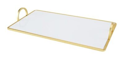 Tizo Princess White Gold Trim Platter Tray, MPN: JW609WHTY,