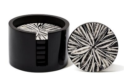 LADORADA Black Almendro Coaster Set CO-BA-NA-0505, MPN: CO-BA-NA-0505,