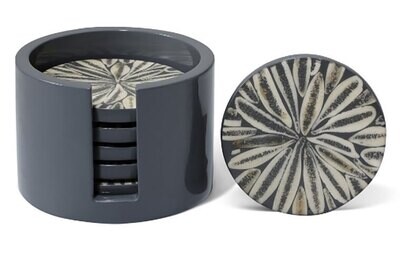 LADORADA Gray Almendro Coaster Set CO-GA-NA-0505, MPN: CO-GA-NA-0505,