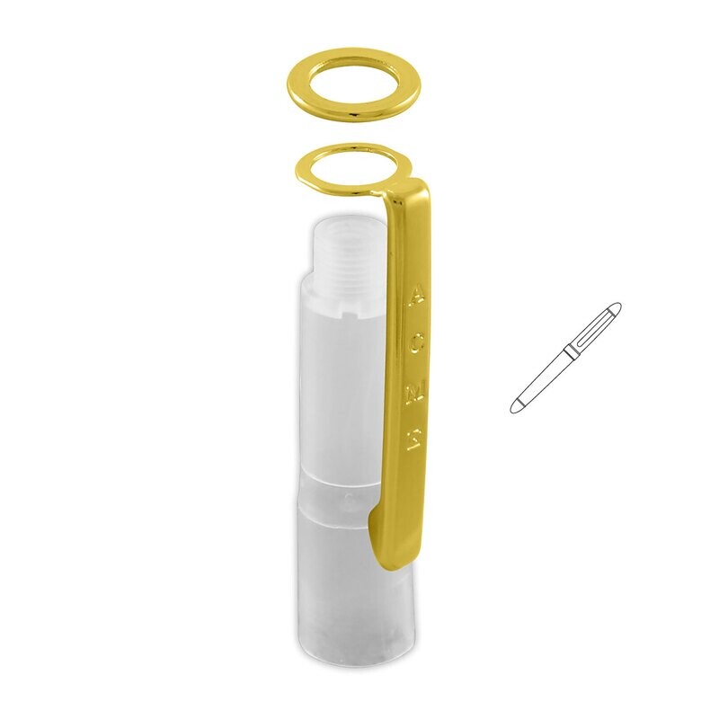Acme Pushoff with Gold Washer &amp; Clip For Standard Bullet Roller Ball Pens ZPPUSHOFFWCBG