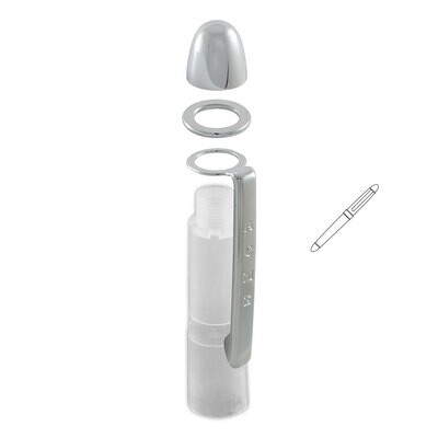 Acme Pushoff with Chrome Washer, Clip, &amp; End Cap For Standard Bullet Roller Ball Pens ZPPUSHOFFWCEB…
