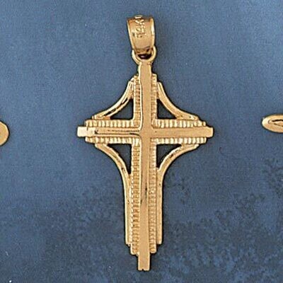 Dazzlers Jewelry Cross Pendant Necklace Charm Bracelet in Yellow, White or Rose Gold 8145, MPN: DZ-…