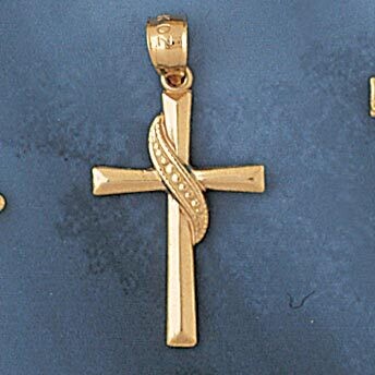 Dazzlers Jewelry Cross Pendant Necklace Charm Bracelet in Yellow, White or Rose Gold 8147, MPN: DZ-…