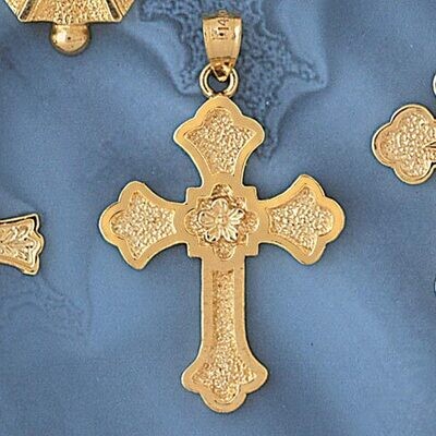 Dazzlers Jewelry Cross Pendant Necklace Charm Bracelet in Yellow, White or Rose Gold 8139, MPN: DZ-…