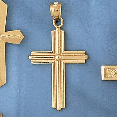 Dazzlers Jewelry Cross Pendant Necklace Charm Bracelet in Yellow, White or Rose Gold 8135, MPN: DZ-…