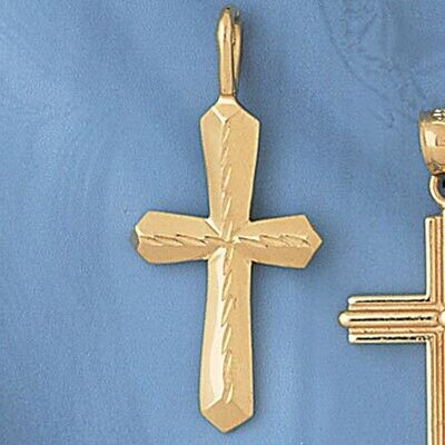 Dazzlers Jewelry Cross Pendant Necklace Charm Bracelet in Yellow, White or Rose Gold 8134, MPN: DZ-…