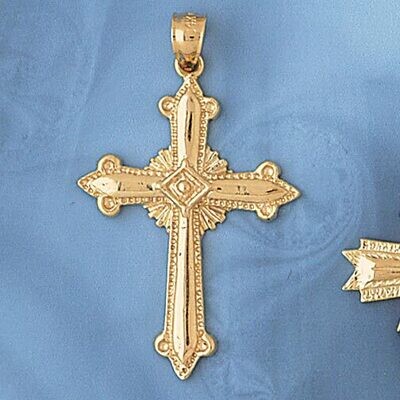 Dazzlers Jewelry Cross Pendant Necklace Charm Bracelet in Yellow, White or Rose Gold 8128, MPN: DZ-…
