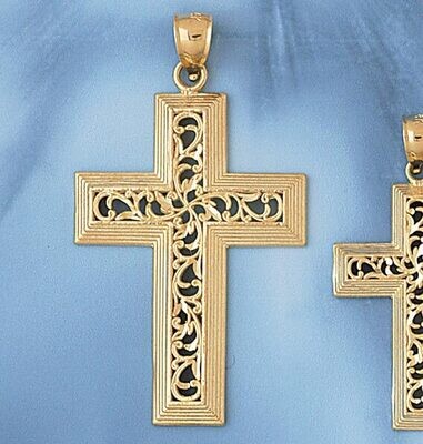Dazzlers Jewelry Cross Pendant Necklace Charm Bracelet in Yellow, White or Rose Gold 8121, MPN: DZ-…