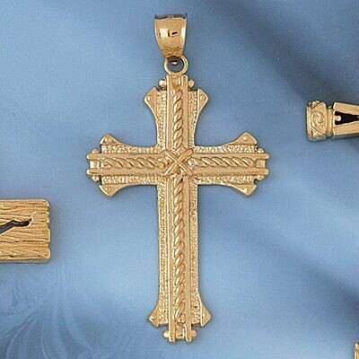 Dazzlers Jewelry Cross Pendant Necklace Charm Bracelet in Yellow, White or Rose Gold 8119, MPN: DZ-…