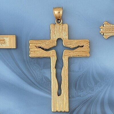 Dazzlers Jewelry Cross Pendant Necklace Charm Bracelet in Yellow, White or Rose Gold 8118, MPN: DZ-…
