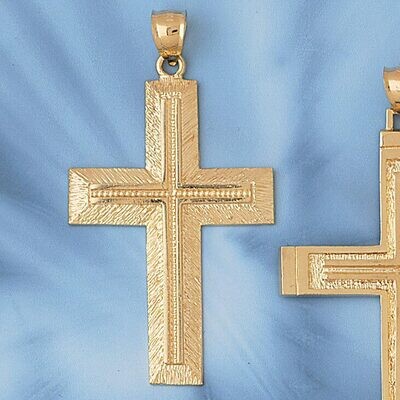 Dazzlers Jewelry Cross Pendant Necklace Charm Bracelet in Yellow, White or Rose Gold 8116, MPN: DZ-…