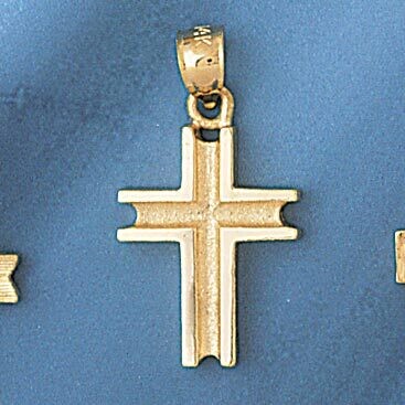 Dazzlers Jewelry Cross Pendant Necklace Charm Bracelet in Yellow, White or Rose Gold 8108, MPN: DZ-…