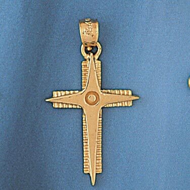 Dazzlers Jewelry Cross Pendant Necklace Charm Bracelet in Yellow, White or Rose Gold 8105, MPN: DZ-…
