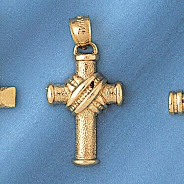Dazzlers Jewelry Cross Pendant Necklace Charm Bracelet in Yellow, White or Rose Gold 8100, MPN: DZ-…