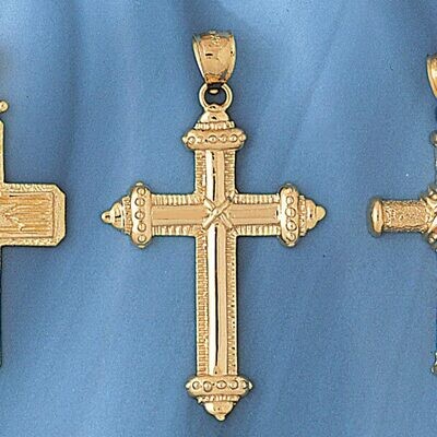 Dazzlers Jewelry Cross Pendant Necklace Charm Bracelet in Yellow, White or Rose Gold 8097, MPN: DZ-…