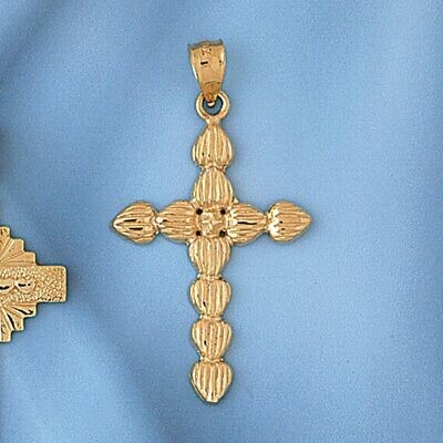 Dazzlers Jewelry Cross Pendant Necklace Charm Bracelet in Yellow, White or Rose Gold 8091, MPN: DZ-…