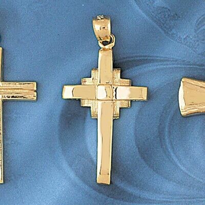 Dazzlers Jewelry Cross Pendant Necklace Charm Bracelet in Yellow, White or Rose Gold 8094, MPN: DZ-…