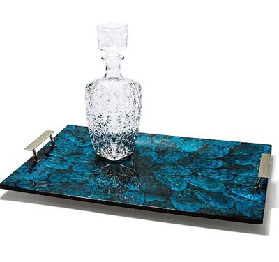 LADORADA Mother Of Pearl Blue Serving Tray ST-MB-FH-2114, MPN: ST-MB-FH-2114,