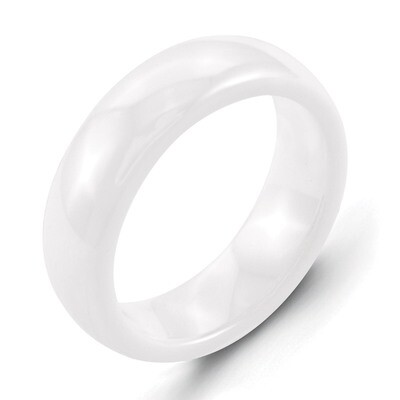 White 6mm Polished Band - Ceramic CER8 by Chisel, MPN: CER8, 883957741628