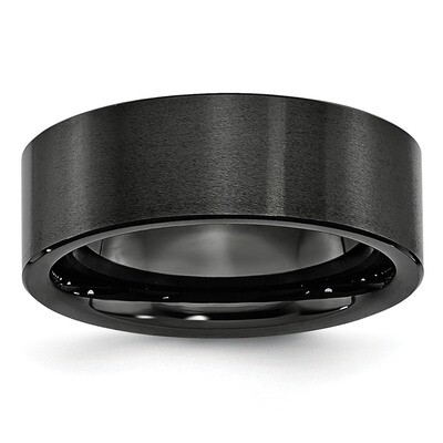 Black Flat 8mm Brushed Band Ceramic CER39 Engravable, MPN: CER39, 883957207704