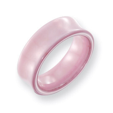 Pink Concave 7mm Polished Band Ceramic CER33-5