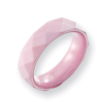 Pink Faceted 5.5mm Polished Band Ceramic CER28-5