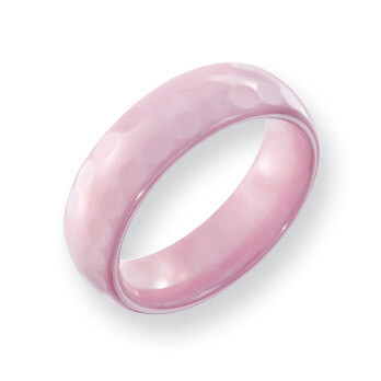 Pink Faceted 6mm Polished Band Ceramic CER18-5.5
