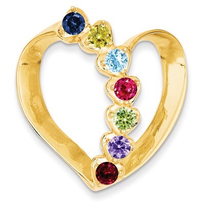 7 Birthstones Mothers Heart Slide 14k Gold Polished XMP4/7, MPN: XMP4/7, 883957485812