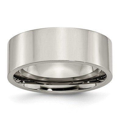 Flat 8mm Polished Band Titanium TB3_CH by Chisel, MPN: TB3_CH, 883957738895