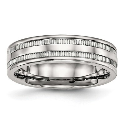 Grooved 6.00mm Band Stainless Steel Polished SR522 by Chisel, MPN: SR522, 886774391151