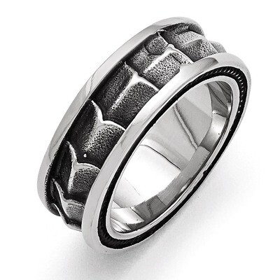 Polished and Antiqued 9mm Band - Stainless Steel SR422 by Chisel, MPN: SR422, 886774434902