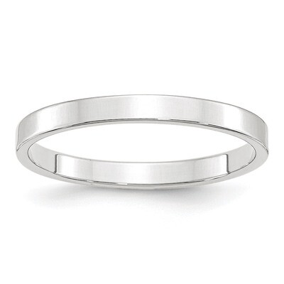 2.5mm Lightweight Flat Band 14k White Gold Engravable WFLL025-5, MPN: WFLL025-5, 886774508597