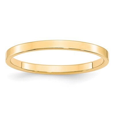 2mm Lightweight Flat Band 14k Yellow Gold Engravable FLL020-10, MPN: FLL020-10, 886774308357