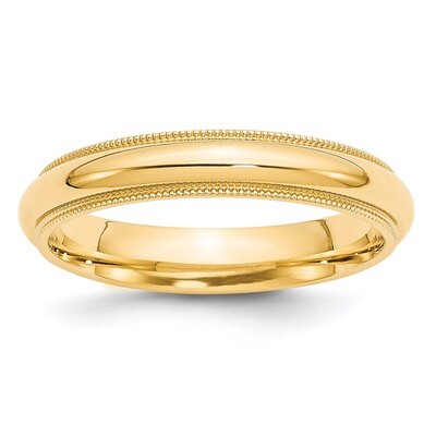 4mm Milgrain Comfort Wedding Band 14k Gold Engravable MC040-10.5, MPN: MC040-10.5, 886774488196