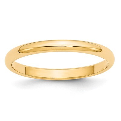 2.5mm Half Round Band 14k Yellow Gold Engravable HR025-10, MPN: HR025-10, 886774482606
