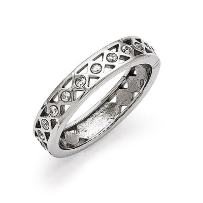 Polished Crystal 4.50mm Band - Stainless Steel SR362 by Chisel, MPN: SR362, 191101430367