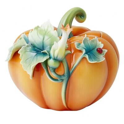 Franz Porcelain Box Pumpkin Lidded FZ03722, MPN: FZ03722, 817714016520