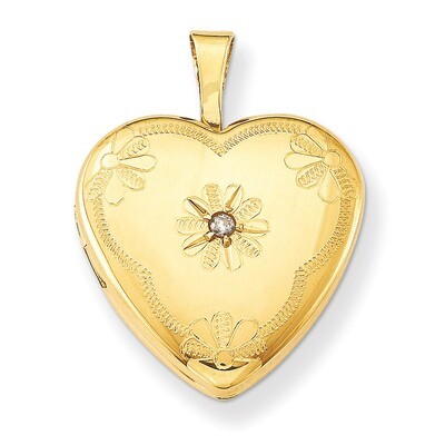Diamond 2-Picture Frame 15mm Heart Locket 14k Gold Filled QLS104, MPN: QLS104, 883957568713