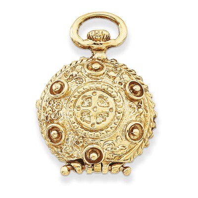 Fancy Domed Locket 14k Yellow Gold A0696, MPN: A0696, 883957897288