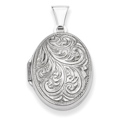 Scroll Oval Locket Sterling Silver QLS17, MPN: QLS17, 886774116150